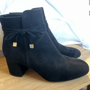 Kelly & Katie Black Faux Suede Bootie Womens Size 7M